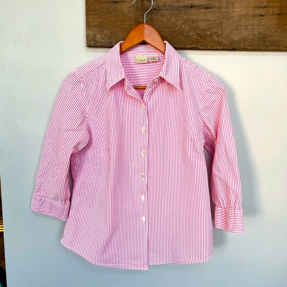 L.L. Bean women’s seersucker top size small